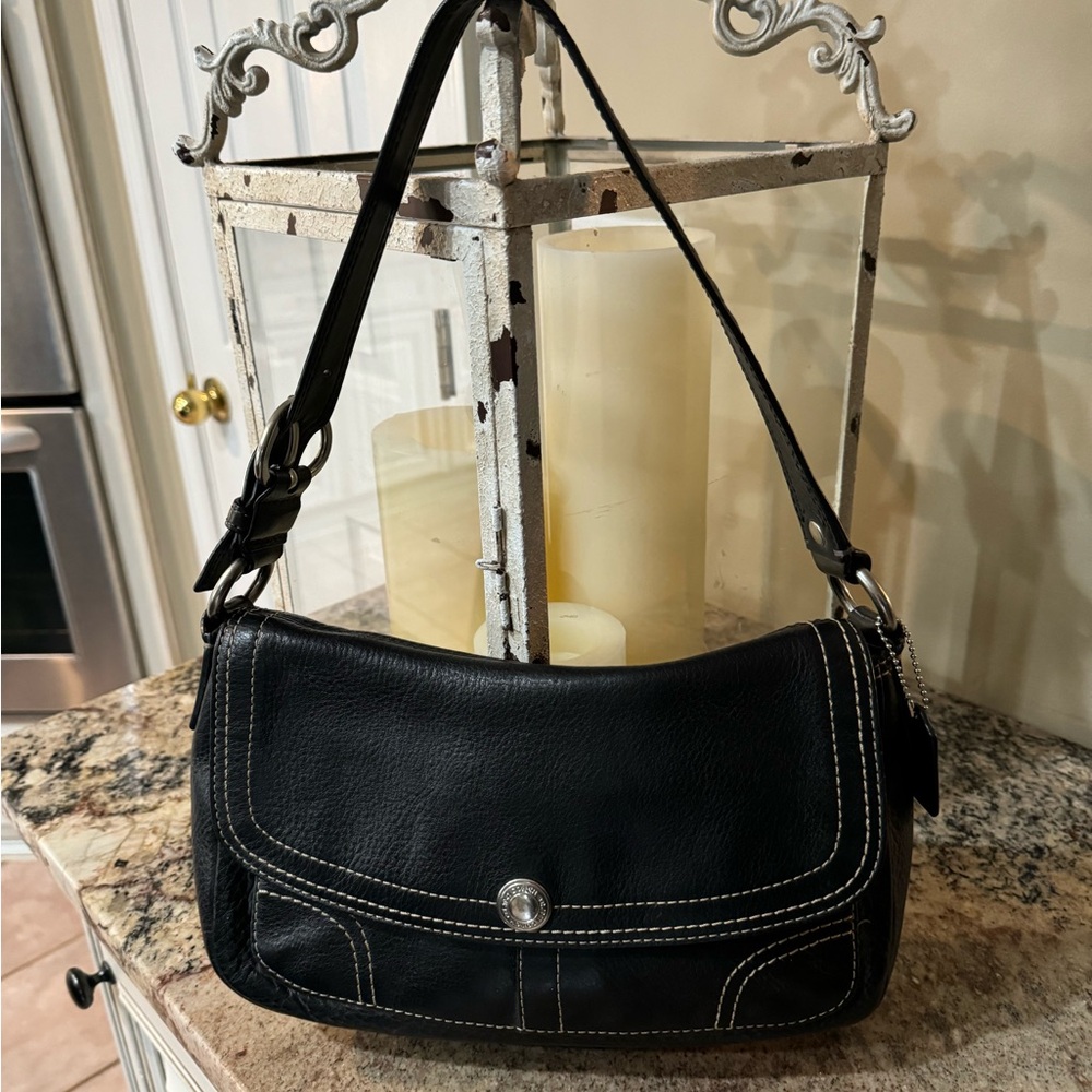Coach Black chelsea Flap Shoulder Purse